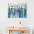 Ble Abstract JEUXUS Abstract Artwork Canvas Wall Art: Gray and Blue Painting Modern ...