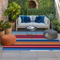 thumbnail image 2 of Mexican Style Outdoor Rug for Patio/Deck/Porch, Non-Slip Large Area Rug 6 x 9 Ft, Colorful Mexico Stripes Ombre Red Blue Indoor Outdoor Rugs Washable Area Rugs, Reversible Camping Rug Carpet Runner, 2 of 8