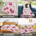 thumbnail image 7 of 60x80 inch Crystal Fleece & Arctic Fleece Blanket Soft Bed Throws for Home or Camping Watercolor Sparkling Cherries, 7 of 7