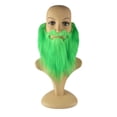 thumbnail image 2 of Accesorios de disfraz de bigote con barba de Patricks falsos, decoración para adultos, barba verde, barba de duende sintética para Pascua festiva estilo C Salvador Dali Barba larga, 2 of 10
