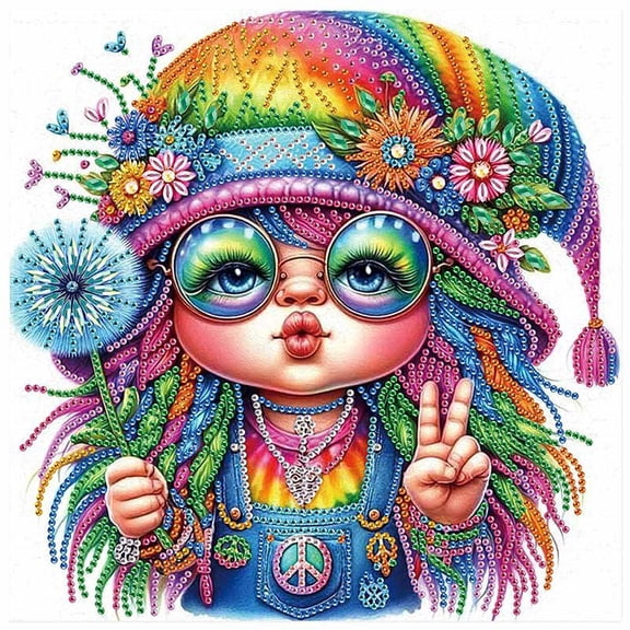 5D DIY Diamond Painting Kit Rainbow Whimsical Genie Handmade Creative Artwork for Home Wall Decor and Holiday Gifts