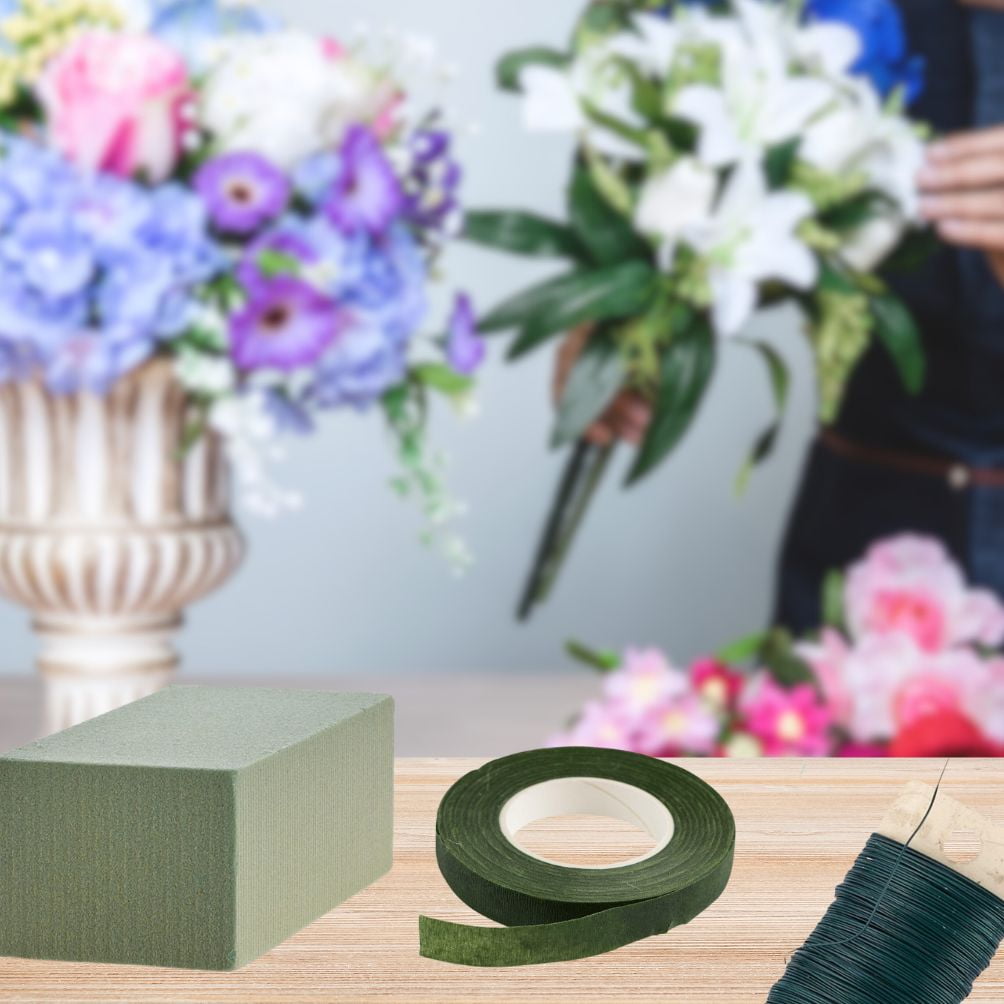 6pc Floral Work Supplies Dark Green Tape Set - for DIY Floral Design - Factory Direct Craft