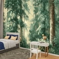 thumbnail image 2 of Peel and Stick Wallpaper Tall Trees Squirrels Dense Foliage Forest Scene Natural Scenery Modern Art Wall Mural Decor Self Adhesive and Removable 100in x 144in, 2 of 8