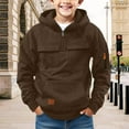 thumbnail image 2 of EnJoCho Boys Teen Half Zip Hoodie Sweatshirt Long Sleeve Pullover Outerwear Casual Trendy Warm Jacket Fall Winter Cute Fleec𝖾 Top, 2 of 7