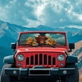 thumbnail image 3 of HUIACONG Windshield Sunflower Cows Sun Shade Compatible with Wrangler JK JKU TJ 1997-2018, Foldable Windshield Sunshade Sun Visor Blocks UV Rays, US Flag Pattern, 3 of 6