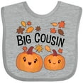 thumbnail image 3 of Inktastic Big Cousin Pumpkins with Fall Leaves Boys or Girls Baby Bib, 3 of 4