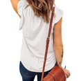 thumbnail image 3 of Blusa Informal de Verano con Volantes y Corta para Mujer, Cuello en V, Blusa de Trabajo, Elegante Camiseta de Oficina S, 3 of 7