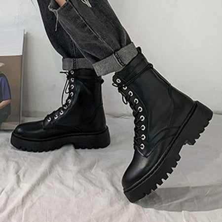 

Gubotare Sorel Boots Women s Ankle Low Heel Platform Sole chelsea Slip On Boots Black 6.5