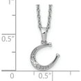 thumbnail image 3 of Sterling Silver Rh Plated White Ice Diamond Horseshoe Necklace (20 X 10) Made In India qw444-18, 3 of 5