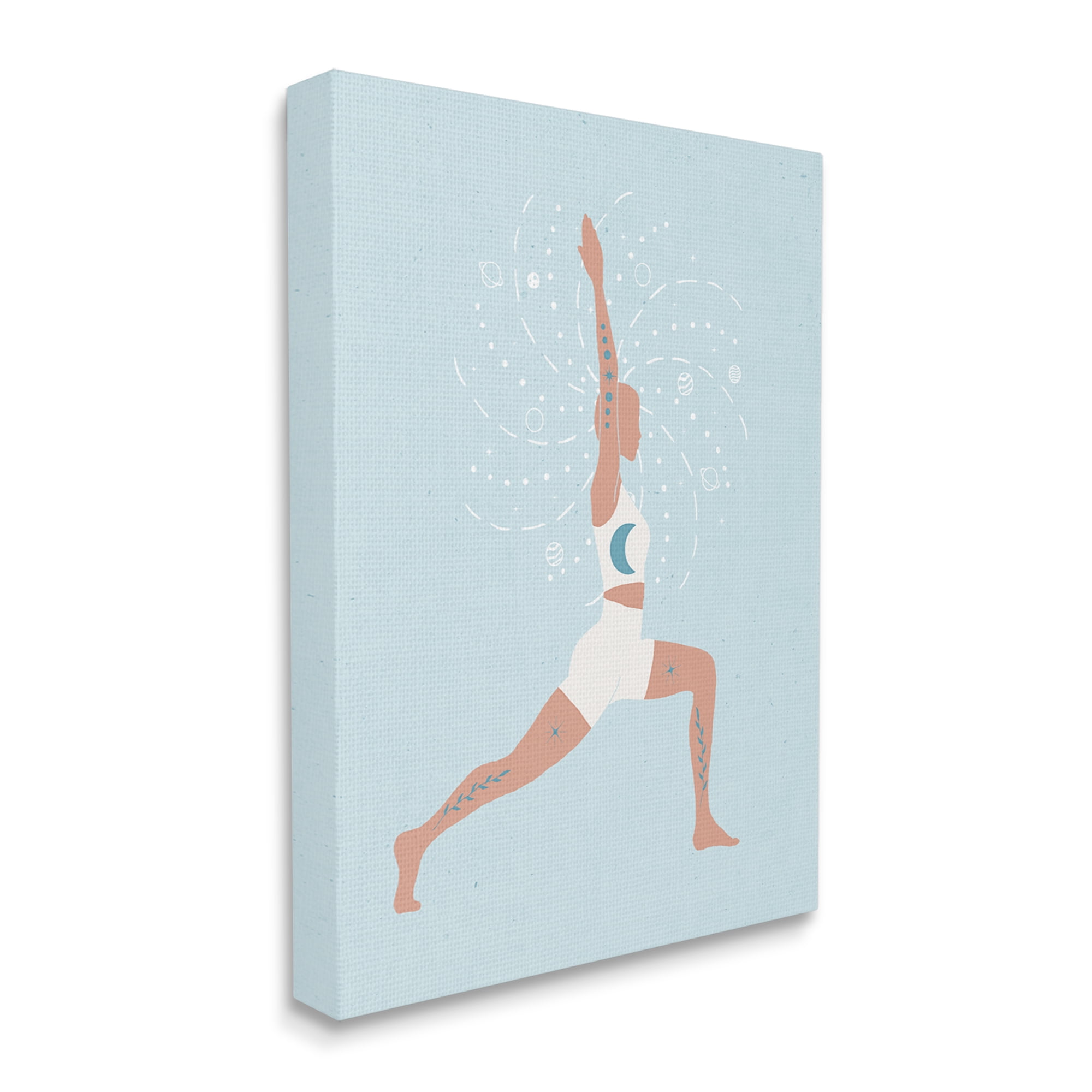 Stupell Industries Yoga Crescent Moon Pose Human Working out,36 x 48, Design by Nina Blue