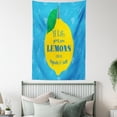 thumbnail image 4 of Tequila Tapestry, Funny Drinking Quote on Lemon with Mexican Themed Icons, Wall Hanging for Bedroom Living Room Dorm Decor, 40"W X 60"L, Sky Blue Mustard Green and Caramel, by Ambesonne, 4 of 5