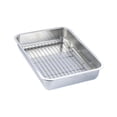 thumbnail image 1 of Elodie Oven Tray Pan with Rack Rectangular Oil Filter Tray for Food Grilling Baking 50x35x7cm, 1 of 8