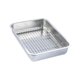 thumbnail image 1 of Bandeja de horno con rejilla de malla rectangular para cocinar, resistente, de acero inoxidable. 50x35x7cm, 1 of 9