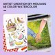 thumbnail image 4 of MeiLiang Set de Pintura de Acuarela, 48 Colores Vivos Incluye 12 Colores Sólidos Metálicos con Brillo en Caja de Bolsillo con Anillo de Metal y Pincel de Acuarela, Perfecto Como Regalo de Arte,, 4 of 10