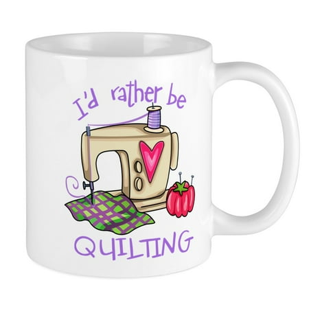 

CafePress - I d Rather Be Quilting Mug - Ceramic Coffee Tea Novelty Mug Cup 11 oz