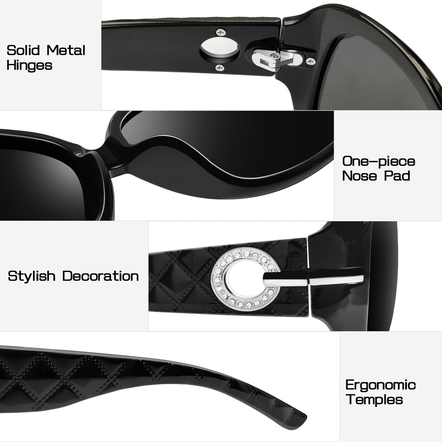Oversized Polarized Sunglasses for Women Vintage Lady UV Protection Driving Sun Glasses