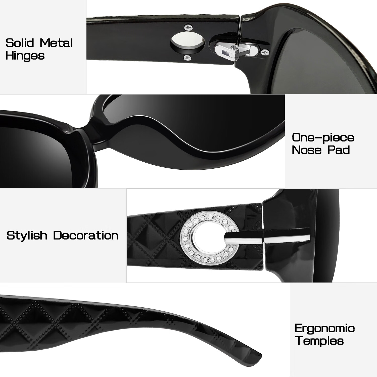 Joopin Oversized Polarized Sunglasses for Women, Black photo 2