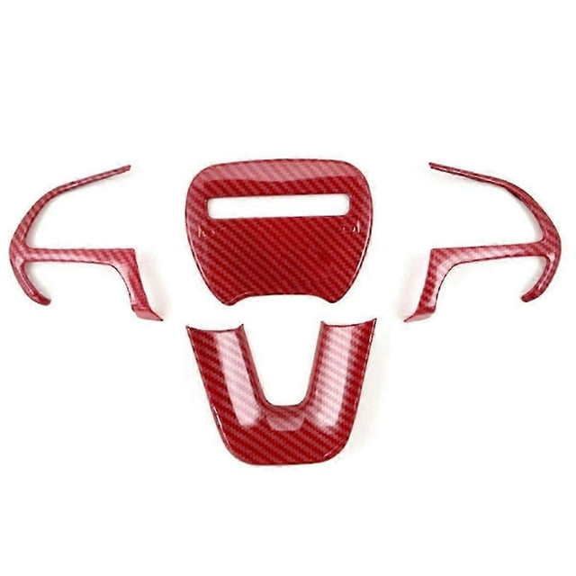 Carbon Fiber Red Steering Wheel Cover Trim for Charger Durango 2015-2022 Car Interior Style