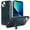 Blue, variant on for iPhone 14 Plus PU Leather Back Case, Built-in Invisible Stand [Compatible with Magsafe] Protective Slim Kickstand Anti-fall Phone Cover Compatible with iPhone 14 Plus, Black