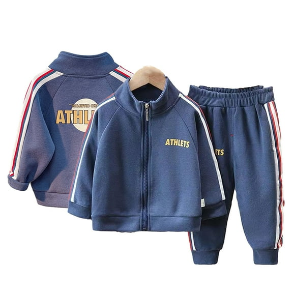 Ajziojiro Toddler Boys Clothes Baby Sweatshirt Outfits, Little Boys Spring Autumn Zipper Cardigan Sweatsuit with Pants 2PCS Tracksuit Clothing Set (1-5T)