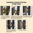 thumbnail image 6 of Rustproof Fold Cabinet Hinges 180 degree Furniture Accessories Door Hinge Flush Hinges Door Semicircle STYLE 4, 6 of 8