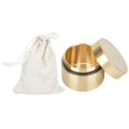 thumbnail image 2 of Brass Mini Pill Container, Outdoor Waterproof Round Shape Brass Box, Metal Jewelry Sealed Container Storage Box[m], 2 of 9