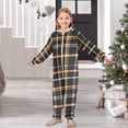 thumbnail image 6 of Coffee Colored Checkered Pattern One Piece Pajamas Soft Jumpsuit Cozy Sleep and Play Romper Zipper and Pockets 4T, 6 of 8