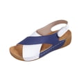 thumbnail image 2 of Women Flat Sandals, Women's Flat Sandals, Womens Orthopedic Sandals Summer Color Block Arch Support Shoes Casual Ankle Strap Slingback Platforms Comfortable Dress Shoes, White 10, 2 of 9