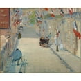 thumbnail image 3 of Manet, Edouard 14x12 Black Modern Framed Museum Art Print Titled - The Rue Mosnier with Flags, 3 of 5