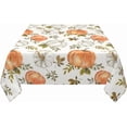 thumbnail image 3 of Nappe d'Automne Carrée 60x60 Pouces, Nappe Citrouille Aquarelle Orange Brûlé Gris, Polyester Résistant aux Taches pour la Récolte d'Automne et l'Action de Grâce, Housses de Table Intérieur Extérieur pour Cuisine, Salle à Manger, Fêtes, 3 of 6