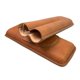 thumbnail image 3 of Estuche para cigarros de cuero marrón, humidificador de cigarros forrado de madera de cedro, cortador de cigarros inoxidable plateado de 18x7CM, 3 of 5