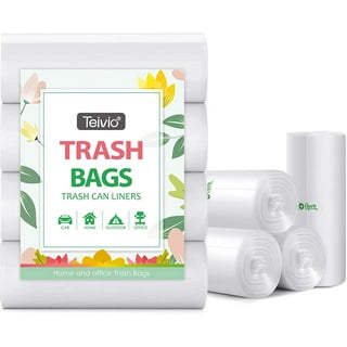  13 Gallon 80 Counts Strong Trash Bags Garbage Bags by Teivio,  Bin Liners, Plastic Bags for home office kitchen, Clear : Health & Household