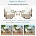 thumbnail image 6 of 3PCS Rattan Patio Furniture Set, 2-person Luxurious Outdoor Chair Set with Table, Porch Bistro Wicker Swivel Rocker with Cushions, 6 of 9