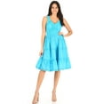 thumbnail image 5 of Sakkas Presta Roman Sleeveless Lined Tank Top Dress With Emrboidery Lace Design - Turquoise - 2X, 5 of 5