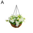 thumbnail image 4 of Artificial Hanging Flowers In Basket Fake Hanging Flowers for Outdoor Porch Spring Decoration Realistic Morning Glory Floral Arrangement for Wedding Home Party DIY Decoration, 4 of 8
