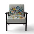 thumbnail image 4 of Designart « Geometric Hexagon and Circle III » Fauteuil d'Appoint Moderne Bleu Rembourré - Fauteuil Moderne pour Chambre, 4 of 7