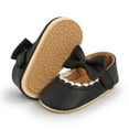 thumbnail image 4 of Baby Girls Mary Jane Flats with Bowknot Ballet Infant Princess Dress Shoes (0-6 Months,Black), 4 of 6