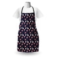 thumbnail image 3 of Floral Apron, Abstract Style Modernistic Pattern with Delicate and Flowers, Unisex Kitchen Bib with Adjustable Neck for Cooking Gardening, Adult Size, Indigo Pale Ruby, by Ambesonne, 3 of 4