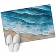 thumbnail image 2 of Abstract Beach Waves Washable Small Entryway Area Rugs 2'x3', Watercolor Blue Ocean Low Pile Throw Rug Non-Slip Sturdy Edge Binding Carpet for Front Door Floor Room Entry, 2 of 9