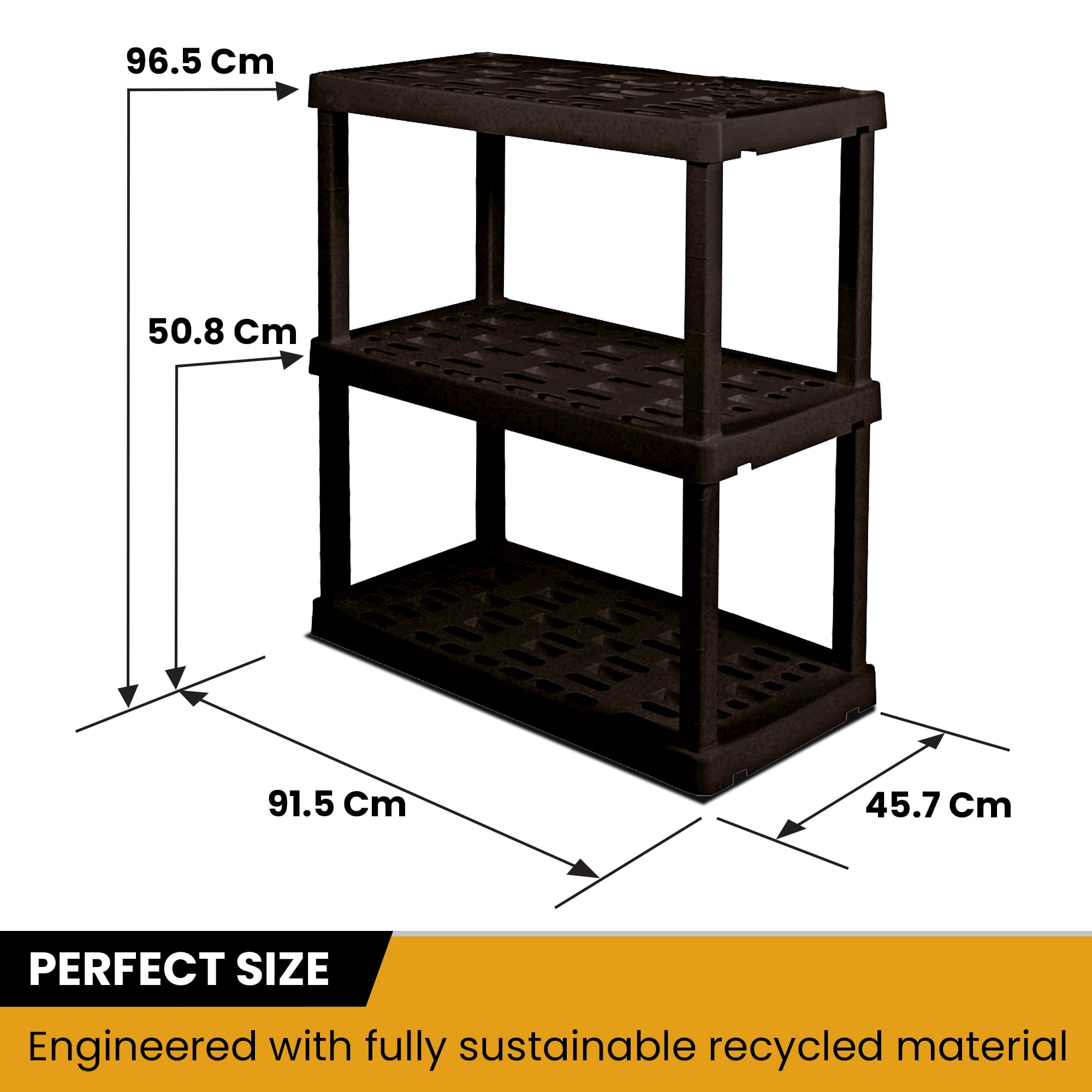 Hyper Tough 5 Tier Storage Shelf, Interlocking Organizer for Garage, Black, W36 x D18 x H74