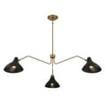thumbnail image 4 of Trade Winds Delphine 3-Light Pendant in Matte Black with Natural Brass, 4 of 5