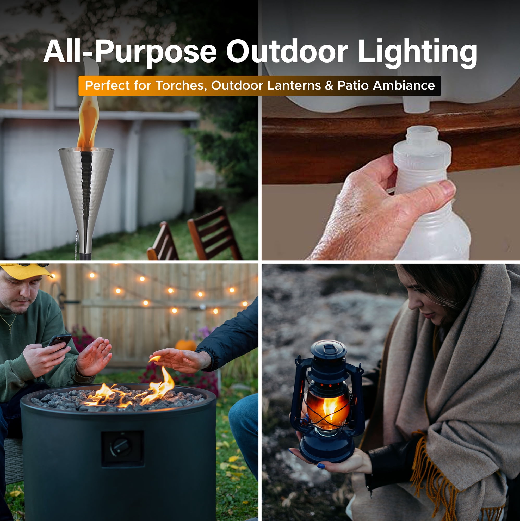 Firefly Bulk Tiki Torch Fuel with Citronella Oil, Eco-Friendly, Long Burn, Clear, 5 Gallons
