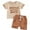 B#Brown, variant on WIBACKER Toddler Baby Boy Summer Outfit Infant Girl Clothes Auntie's Little Bestie Short Sleeve T-Shirt Casual Rolled Shorts Set