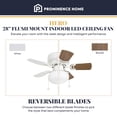 thumbnail image 2 of Prominence Home 41530-01 Hero 28" Hugger Small Ceiling Fan, LED Schoolhouse Globe, Glossy White, 2 of 9