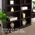 thumbnail image 4 of Concepts in Wood 12 Shelf Double Wide Wood Bookcase, 84 inch Tall - Espresso Finish, 4 of 7