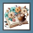 thumbnail image 2 of 5D DIY taladro redondo completo pintura de diamante libros café kit decoración del hogar 40x40cm JShteea El nuevo, 2 of 9