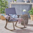 thumbnail image 3 of Zane Outdoor Acacia Wood Rocking Chair with Cushions, Gray and Dark Gray, 3 of 7