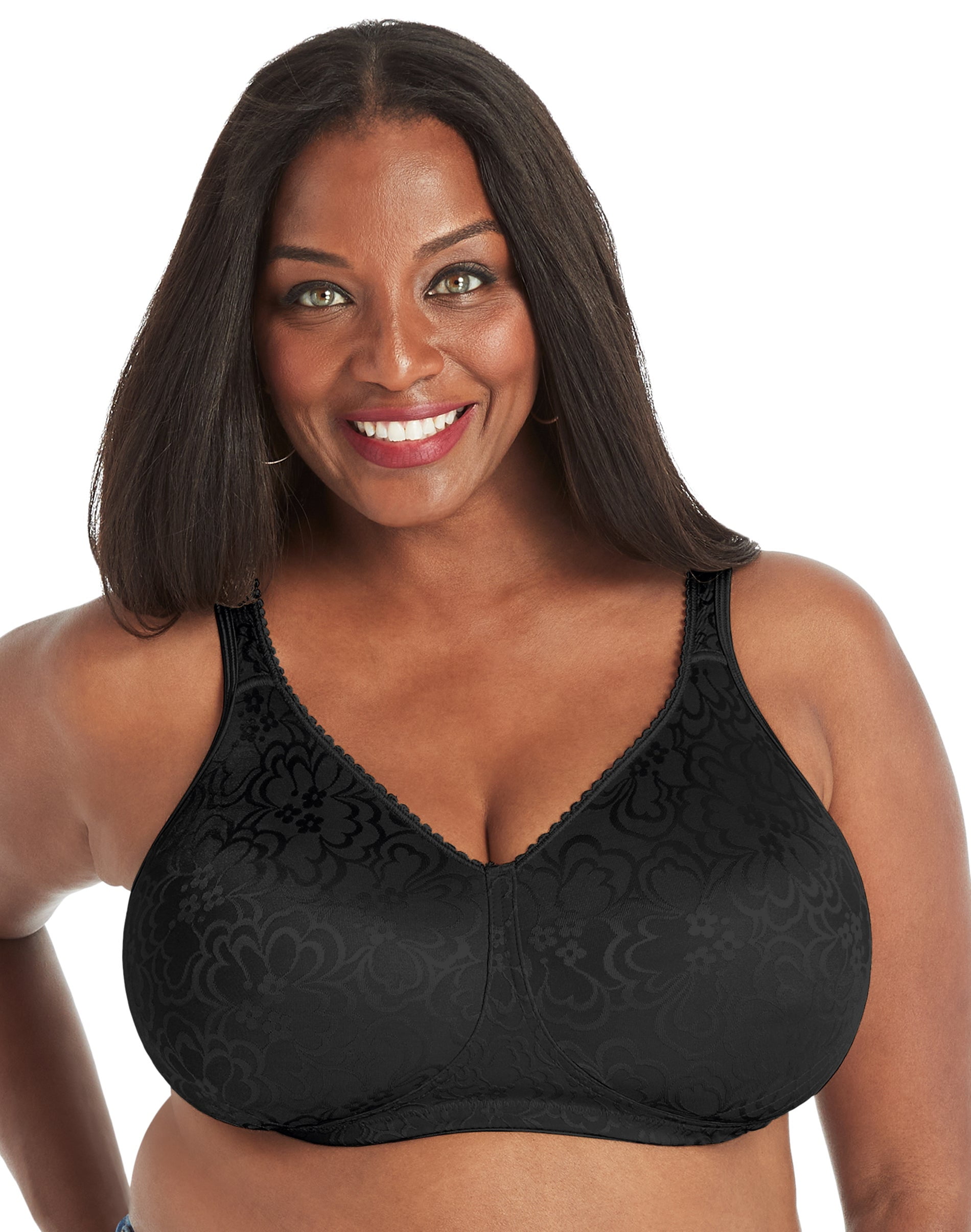 Playtex 18 Hour Ultimate Lift & Support Wireless Bra, 2-Pack Black/Black 38DD Women's