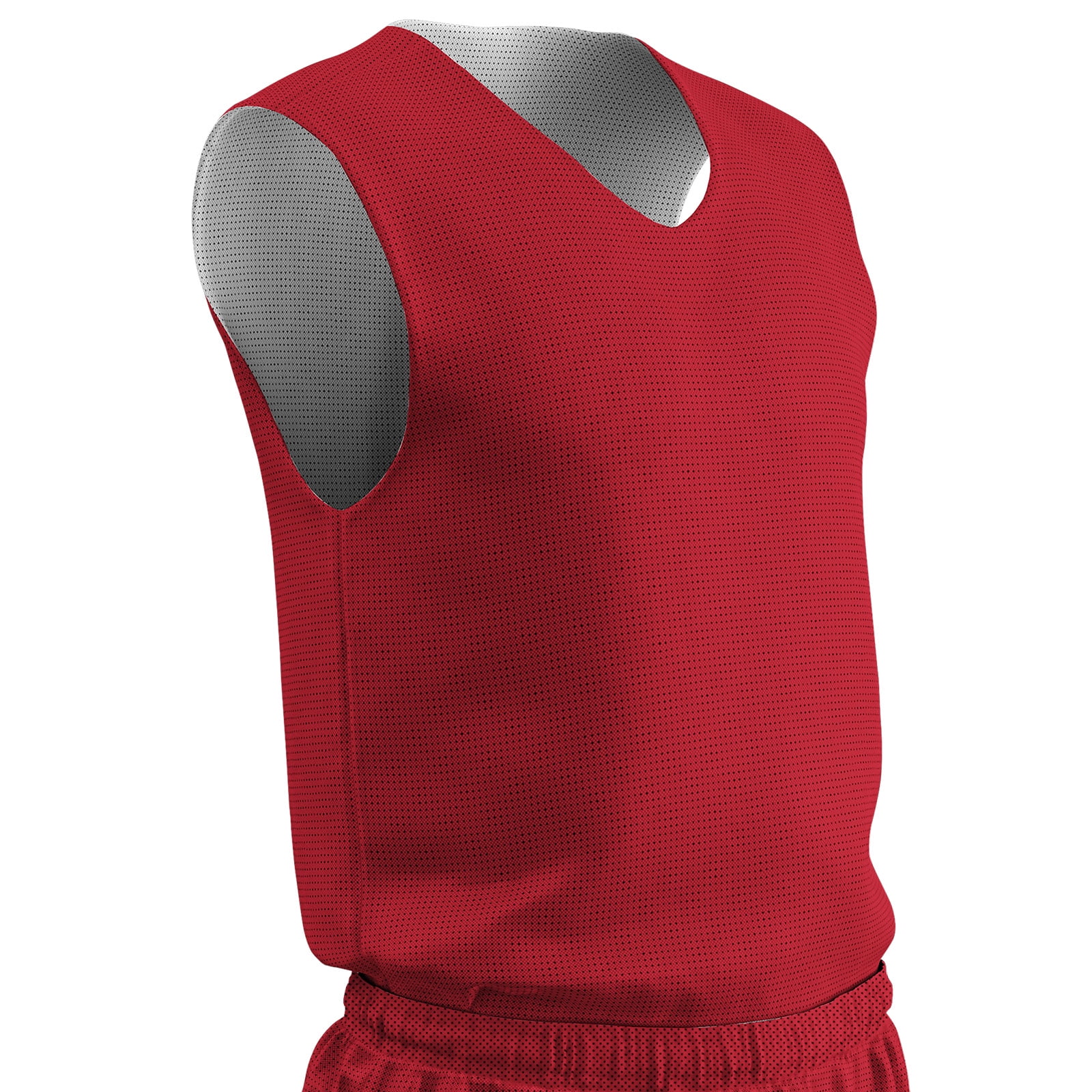 Zone Reversible Basketball Jersey, Youth Medium, Scarlet and White
