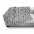 thumbnail image 3 of Seahorse Soft Flannel Fleece Throw Blanket, Repeating Pattern Tribal Style Abstract Seahorse Design in Various Forms, Cozy Plush for Indoor and Outdoor Use, 50" x 60", Black and White, by Ambesonne, 3 of 6